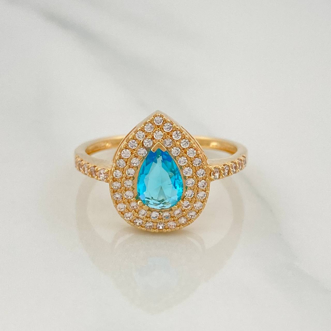 Halo Drop Ring 2.75 g / T7 3/4 Yellow Gold 18K