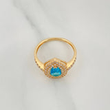 Halo Drop Ring 2.75 g / T7 3/4 Yellow Gold 18K