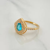 Halo Drop Ring 2.75 g / T7 3/4 Yellow Gold 18K