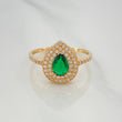 Halo Drop Ring 2.65 g / T8 1/2 18K Yellow Gold