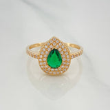 Halo Drop Ring 2.65 g / T8 1/2 18K Yellow Gold