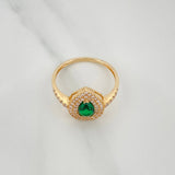 Halo Drop Ring 2.65 g / T8 1/2 18K Yellow Gold