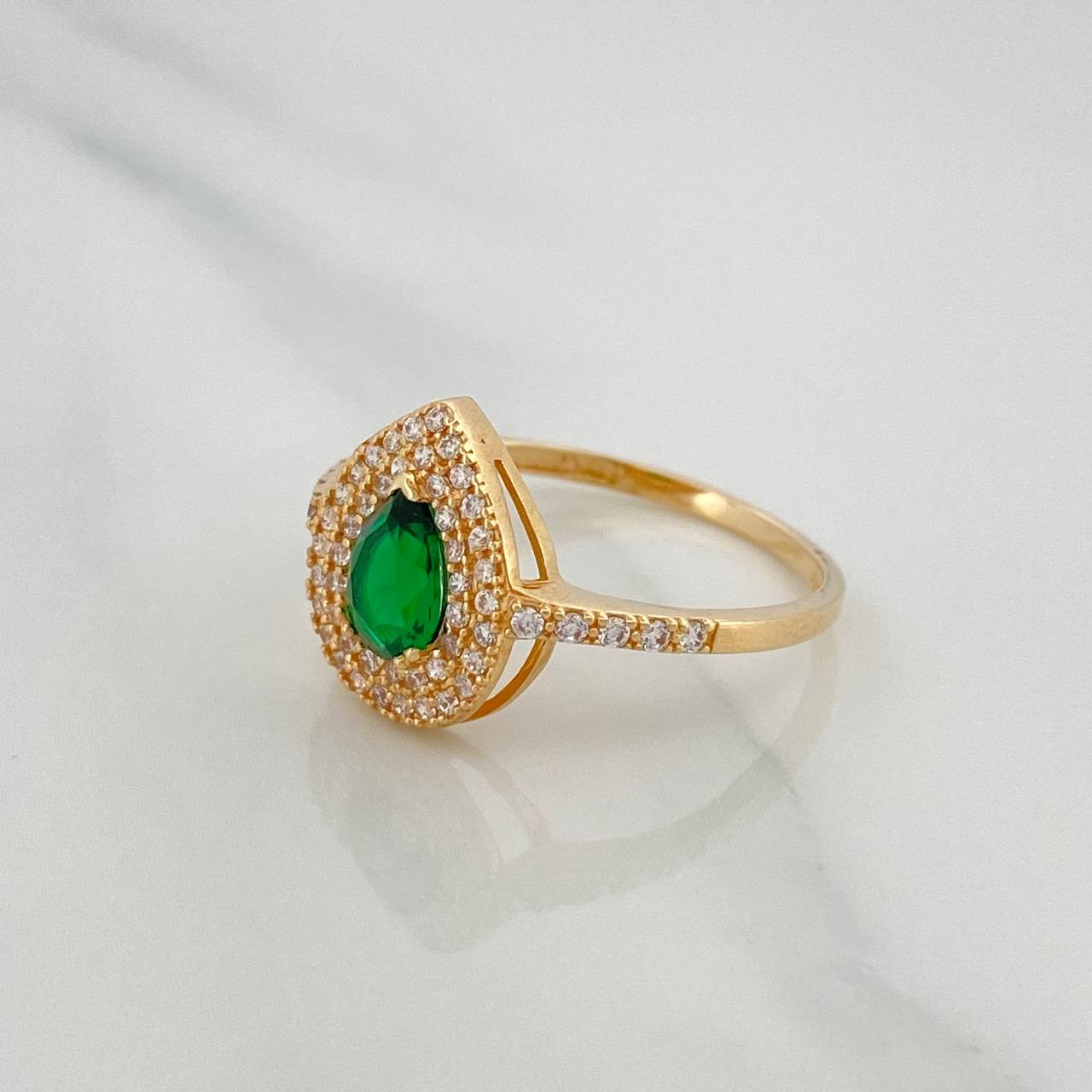Halo Drop Ring 2.65 g / T8 1/2 18K Yellow Gold