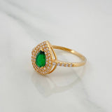 Halo Drop Ring 2.65 g / T8 1/2 18K Yellow Gold