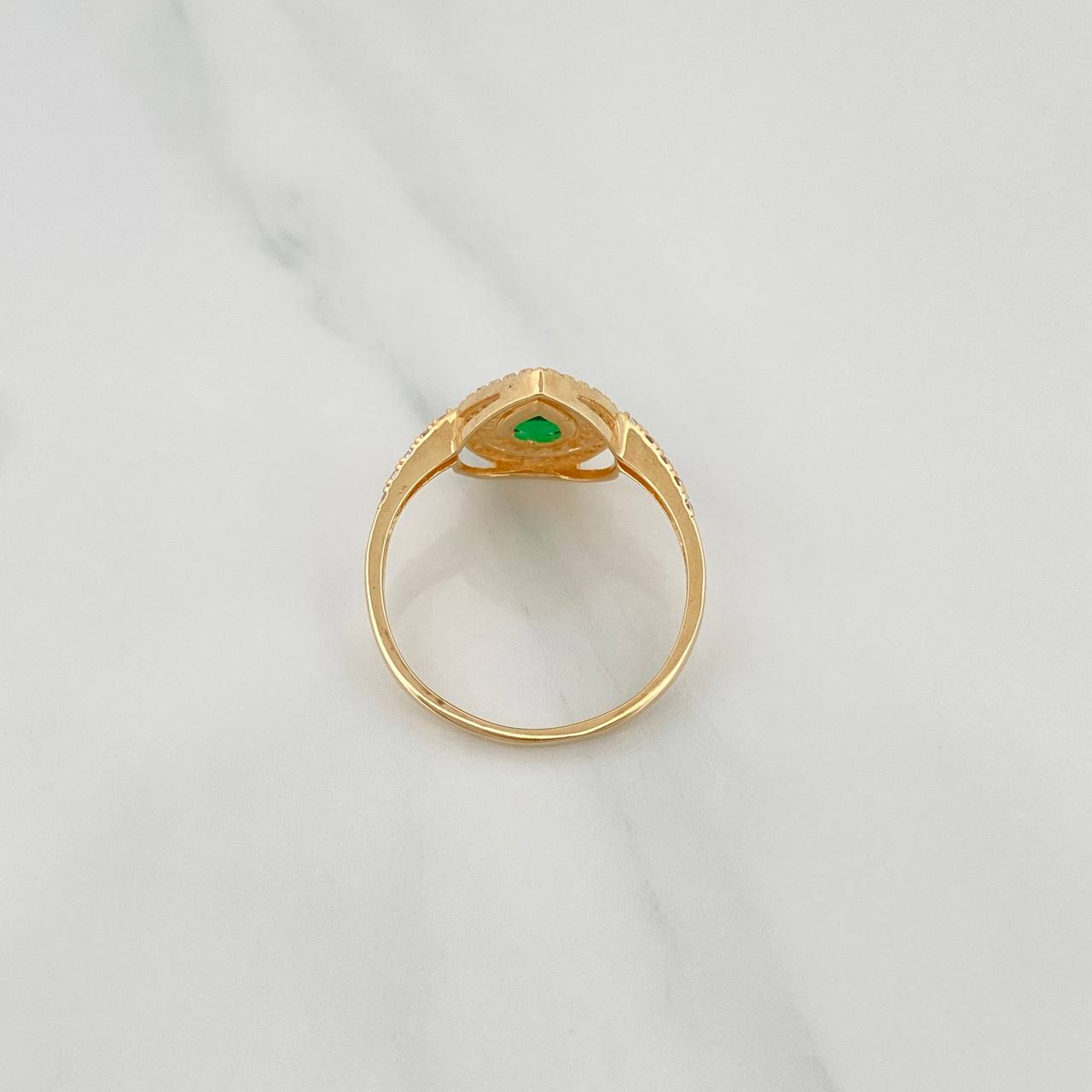 Halo Drop Ring 2.65 g / T8 1/2 18K Yellow Gold