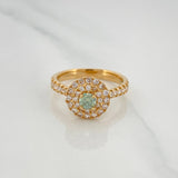 Halo Circle Ring 4 g / T6 1/4 18K Yellow Gold