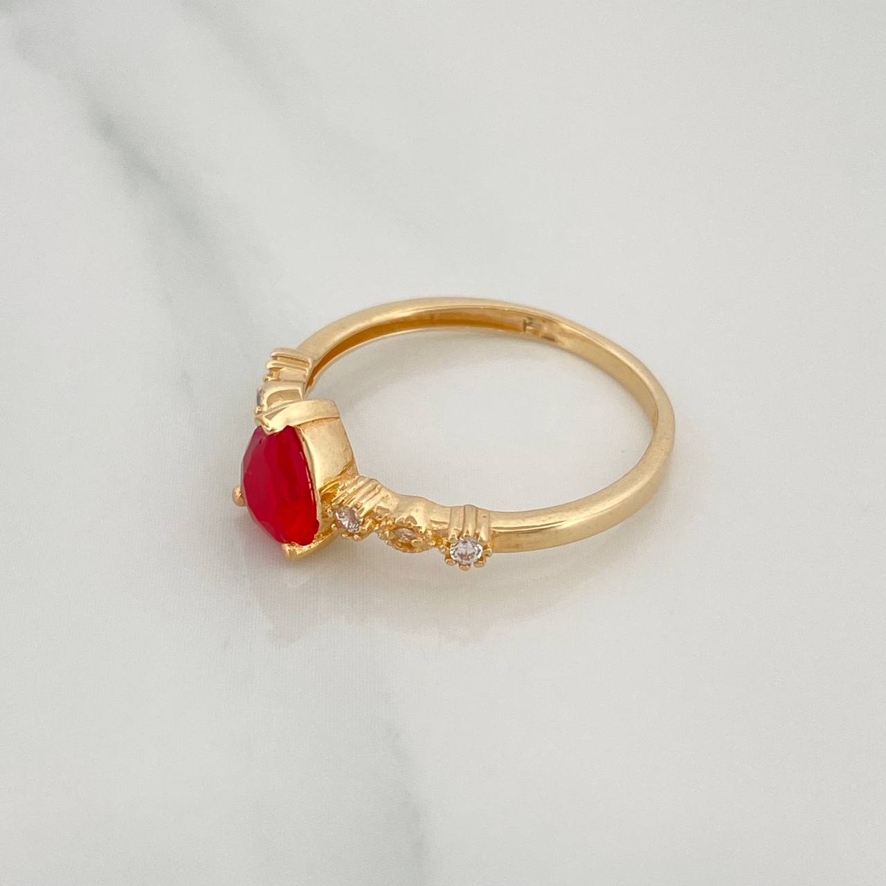 Halo Drop Ring 2 g / T6 1/4 18K Yellow Gold