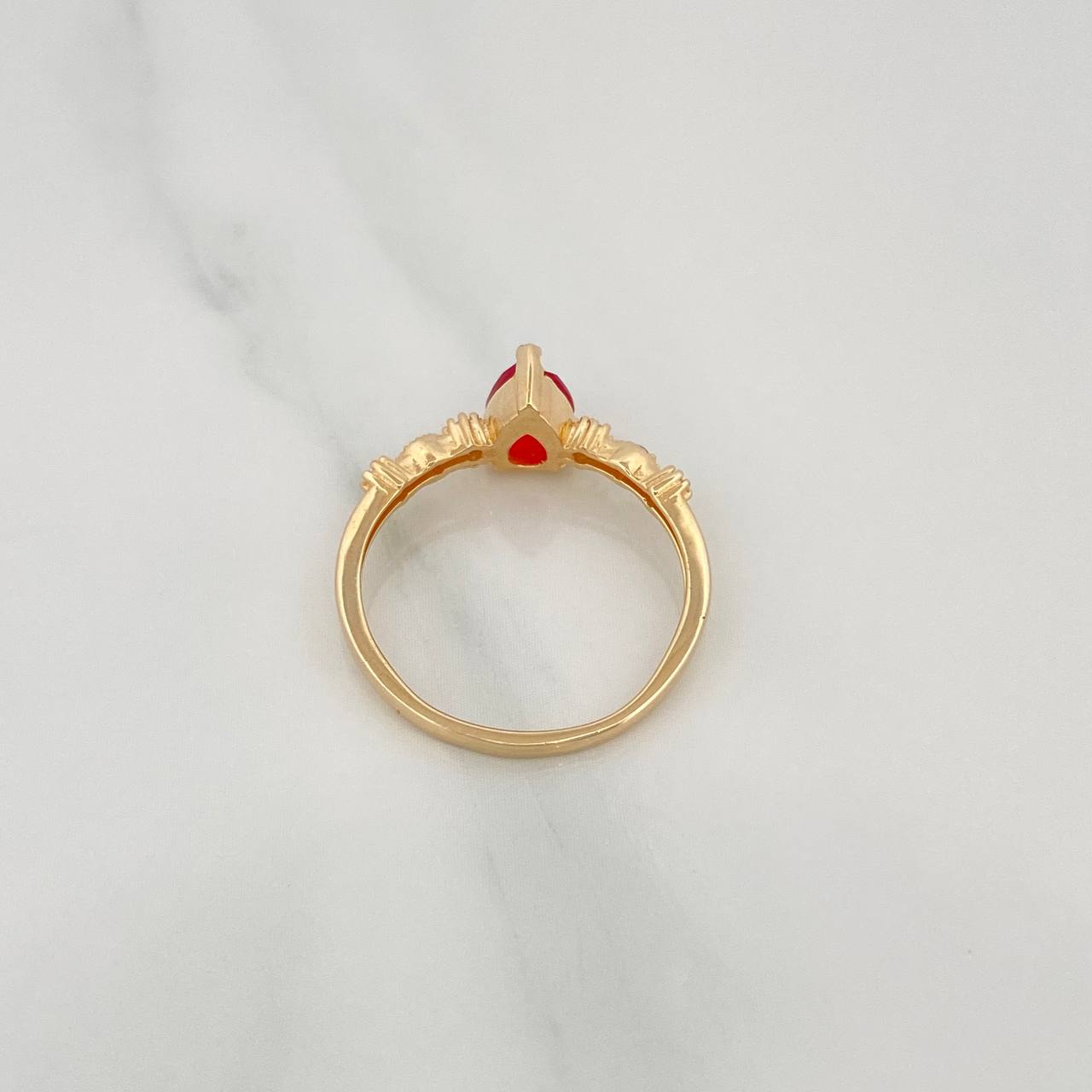 Halo Drop Ring 2 g / T6 1/4 18K Yellow Gold