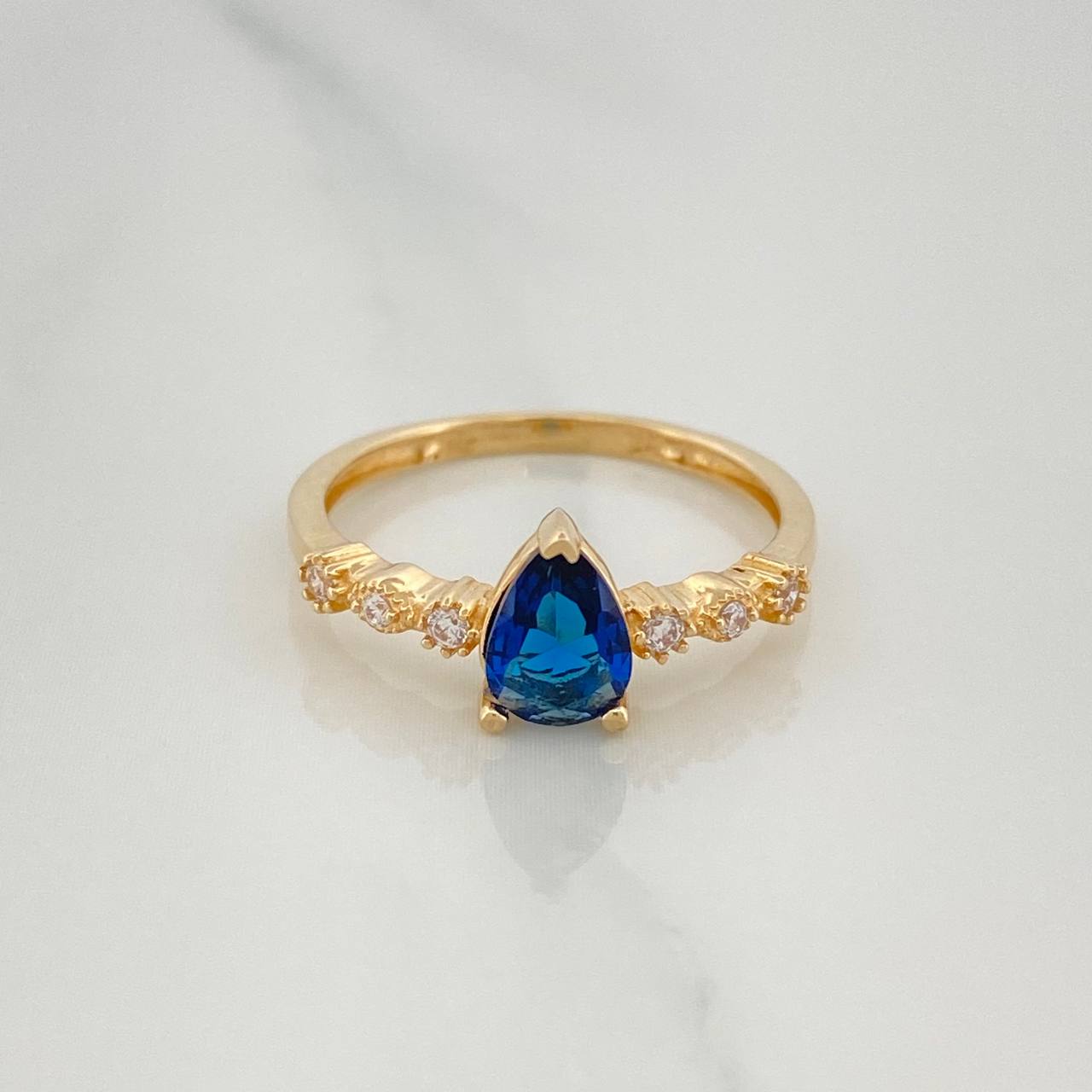 Anillo Halo Gota 2 g / T6 Oro Amarillo 18K