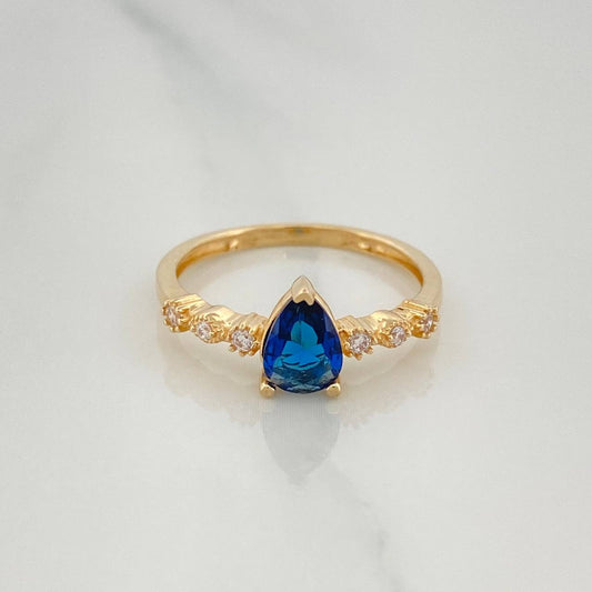 Anillo Halo Gota 2 g / T6 Oro Amarillo 18K