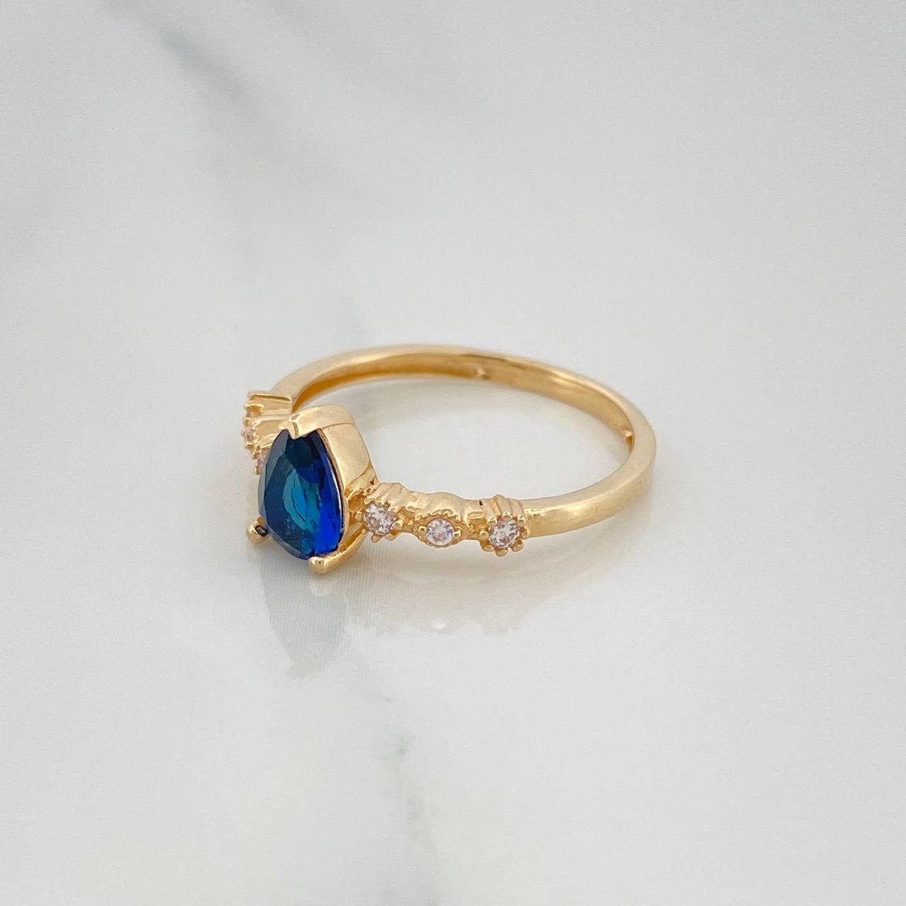 Anillo Halo Gota 2 g / T6 Oro Amarillo 18K
