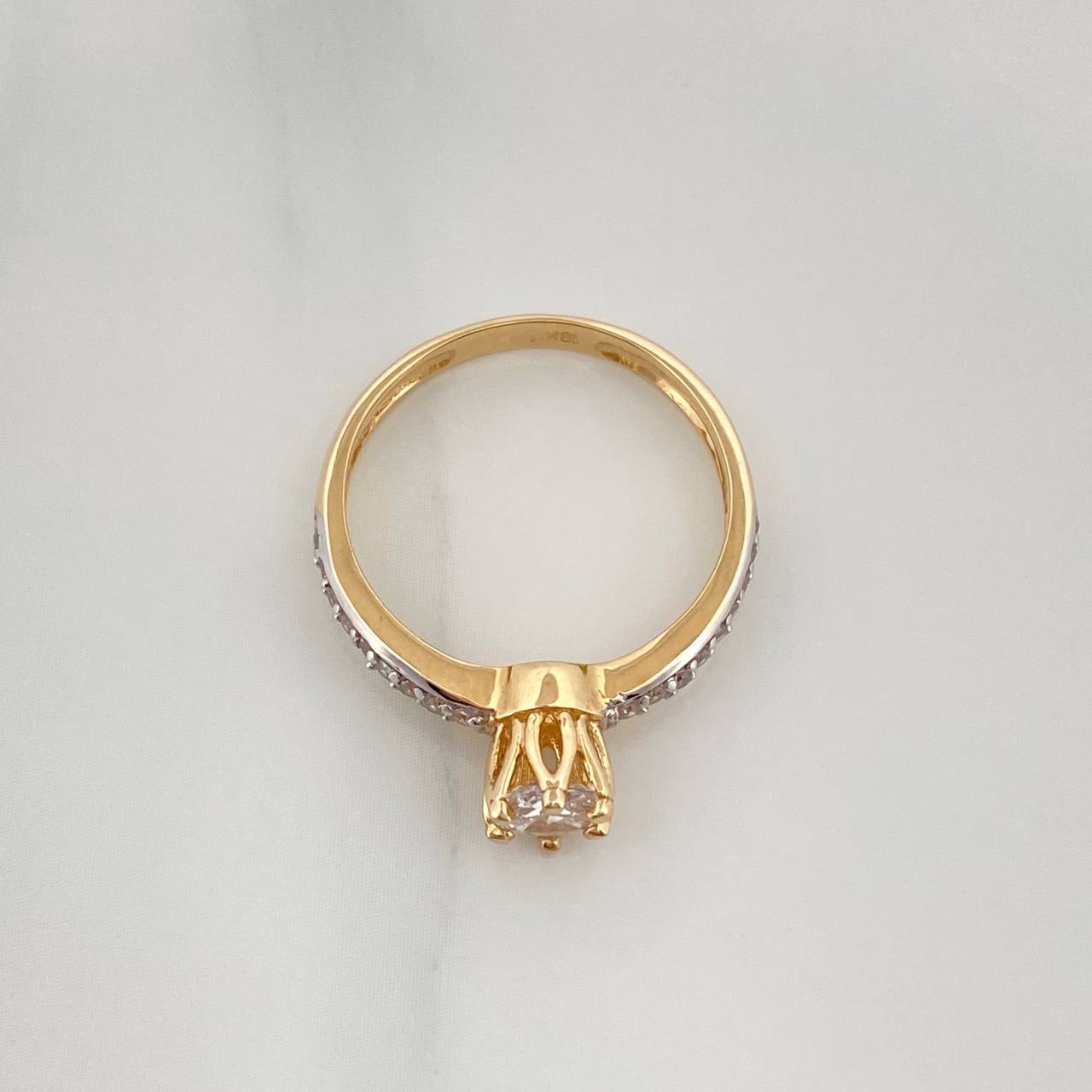 Solitaire Ring Churumbela 2.75 g / T6 1/2 Two Yellow White Gold 18K