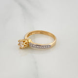 Solitaire Ring Churumbela 2.75 g / T6 1/2 Two Yellow White Gold 18K