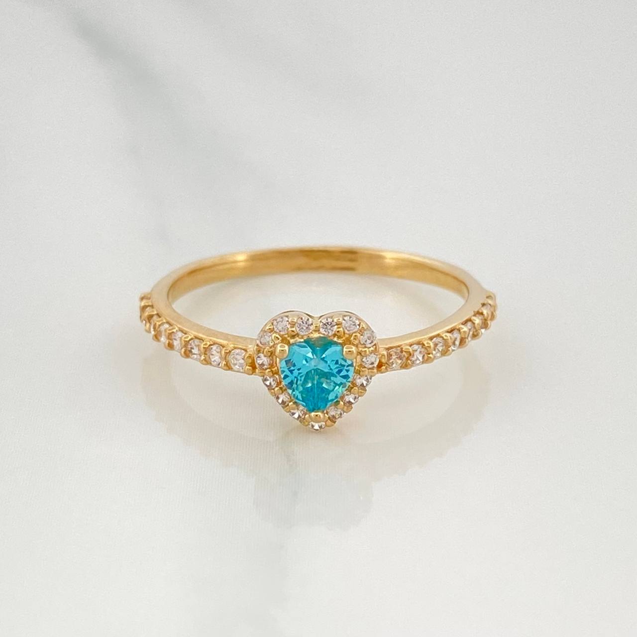 1.9 g Heart Halo Ring / T6 3/4 18K Yellow Gold
