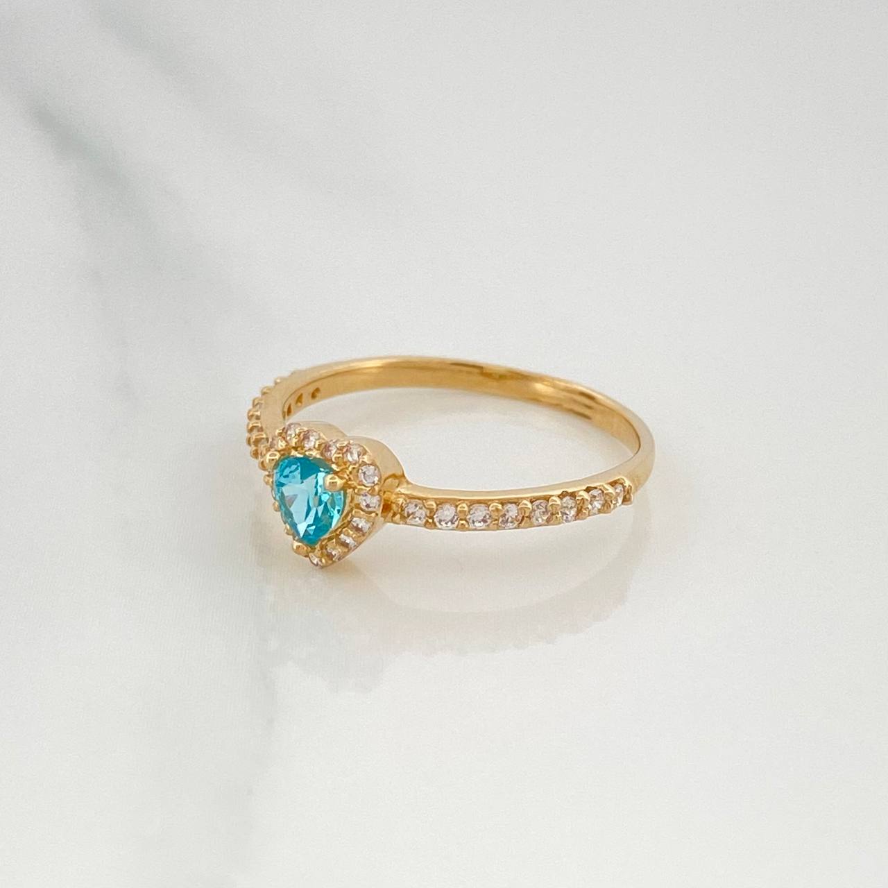 1.9 g Heart Halo Ring / T6 3/4 18K Yellow Gold