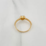 1.9 g Heart Halo Ring / T6 3/4 18K Yellow Gold