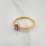 Anillo Halo Gota 2.2 g / T7 1/2 Oro Amarillo 18K