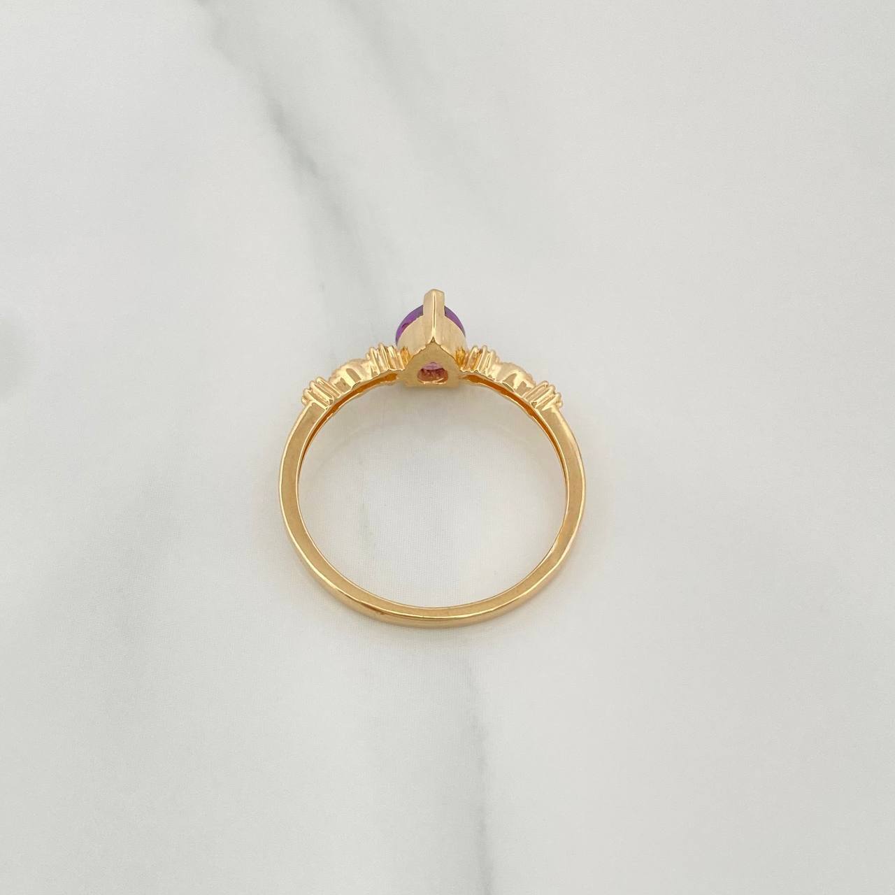 Anillo Halo Gota 2.2 g / T7 1/2 Oro Amarillo 18K