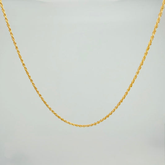 Rope Chain 0.95gr / 19 3/4 in / 1mm Yellow Gold +3 18K $