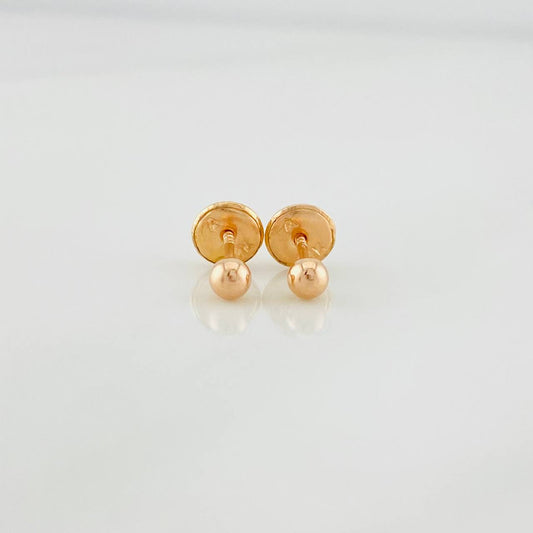 Topos Bola Lisa 0.4g / in / 3mm Oro Rosa 18K