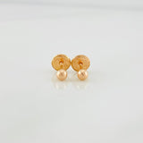Plain Bead Stud Earrings 0.4g / in / 3mm 18K Rose Gold