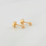 Plain Bead Stud Earrings 0.4g / in / 3mm 18K Rose Gold