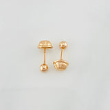 Plain Bead Stud Earrings 0.4g / in / 3mm 18K Rose Gold