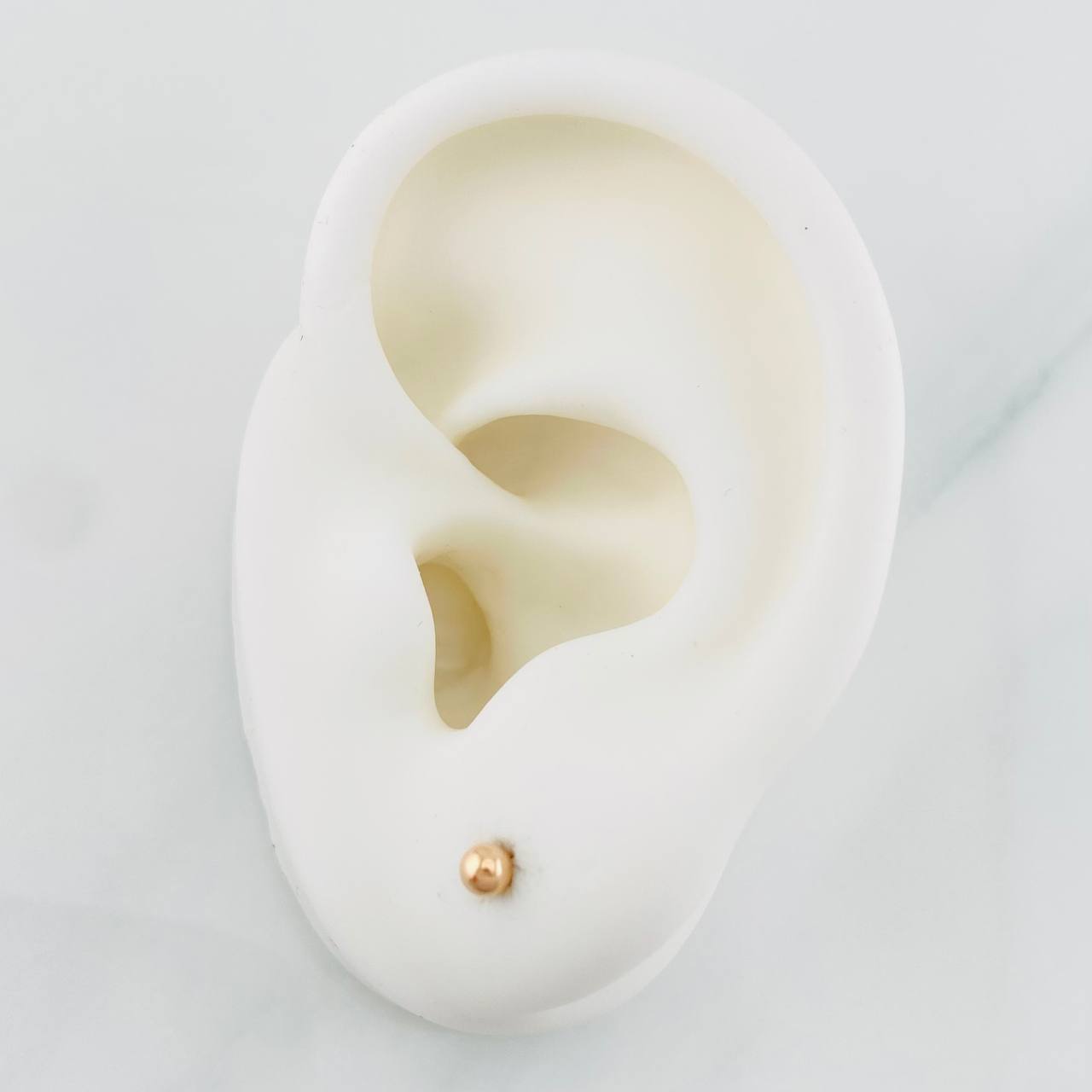 Plain Bead Stud Earrings 0.4g / in / 3mm 18K Rose Gold