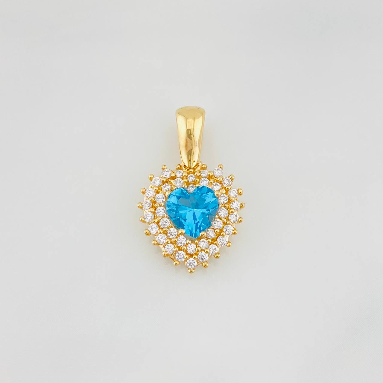 Pendant Dense Heart 2.4g / 3/4 in Yellow Gold 18K