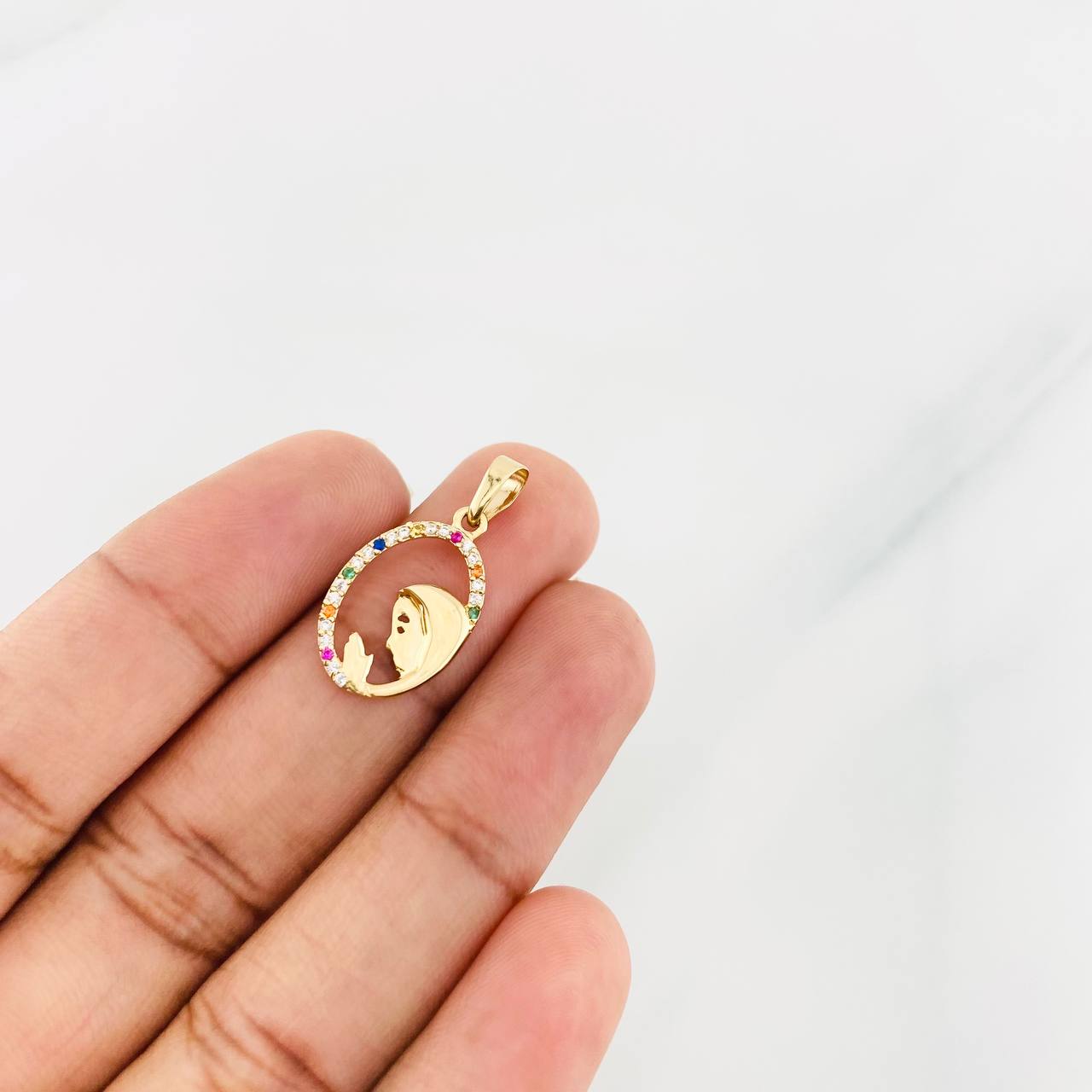 Dije Virgen Maria 1.1g / 3/4 in Oro Amarillo 18K