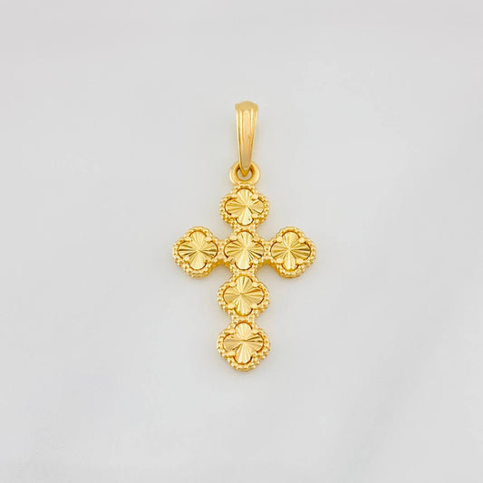 Dije Cruz Trebol 2.5g / 1 1/4 in Oro Amarillo 18K