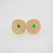 Stud Earrings Square Halo 2.35g / in / 9.78mm Yellow Gold 18K