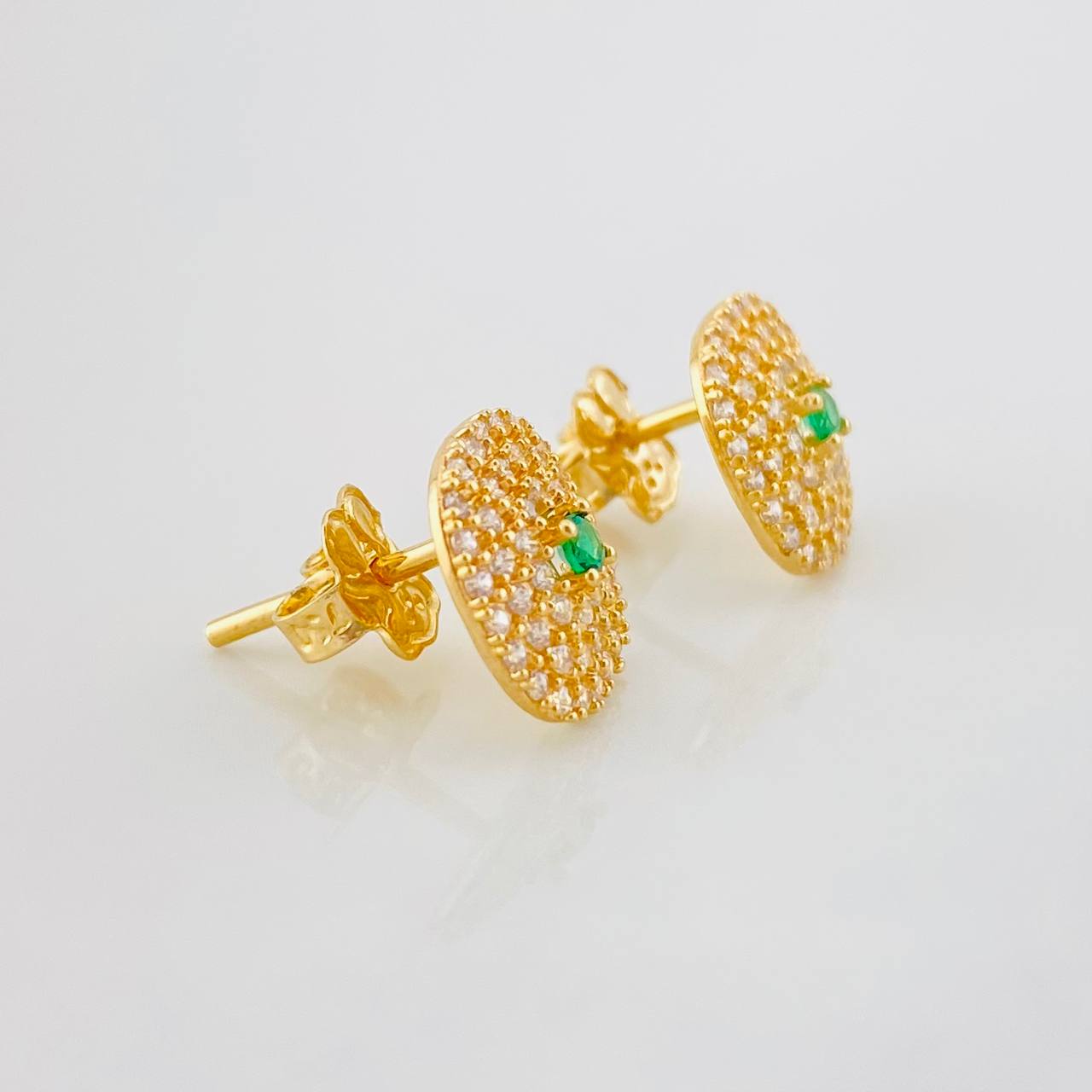 Stud Earrings Square Halo 2.35g / in / 9.78mm Yellow Gold 18K