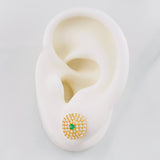 Stud Earrings Square Halo 2.35g / in / 9.78mm Yellow Gold 18K