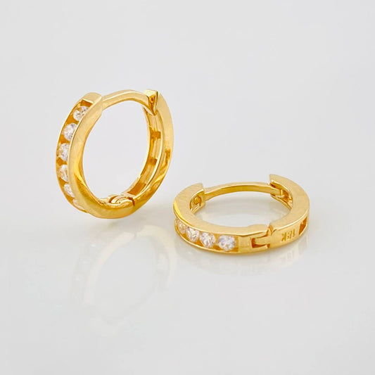 Candongas Carril 1.45g / 1/2 in Oro Amarillo 18K
