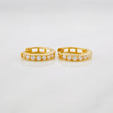 Candongas Carril 1.45g / 1/2 in Oro Amarillo 18K