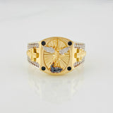 San Miguel Arcangel Ring 6g / T10 1/2 Three Golds 18K