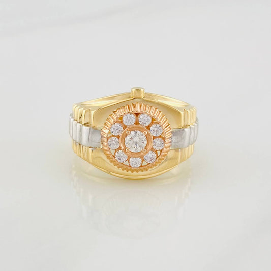 Anillo Halo 5.9g / T8 Tres Oros 18K