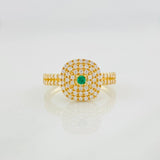 Halo Square Ring 2.6g / T5 1/4 Yellow Gold 18K