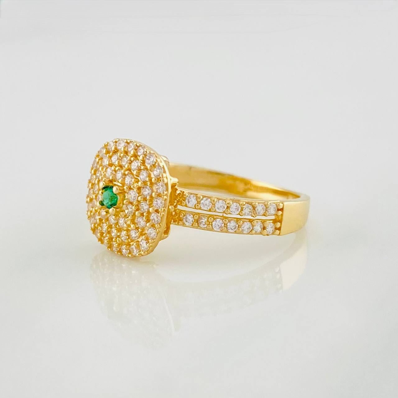 Halo Square Ring 2.6g / T5 1/4 Yellow Gold 18K