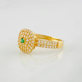 Halo Square Ring 2.6g / T5 1/4 Yellow Gold 18K