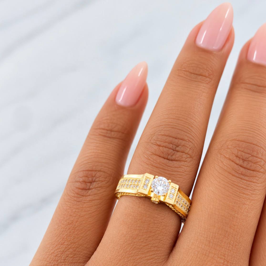 Solitaire Churumbela Ring 4.75g / T5 1/2 Yellow Gold 18K