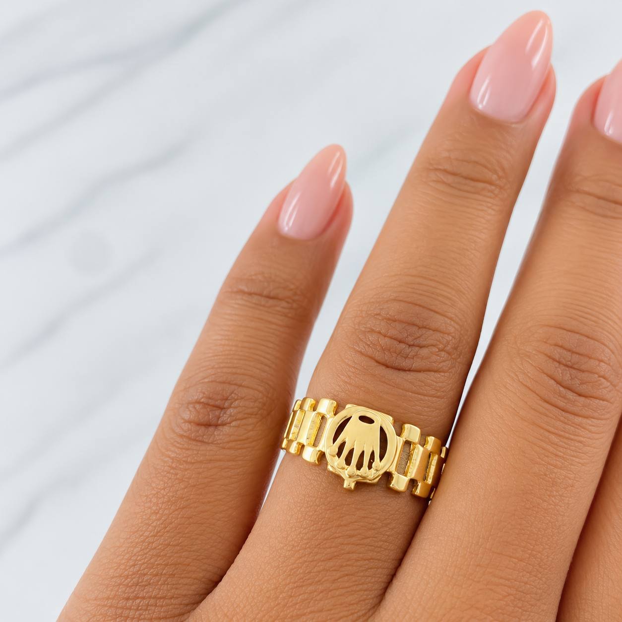 Anillo Correa Corona 1.85g / T6 1/4 Oro Amarillo 18K