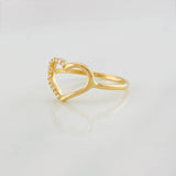Anillo Corazon 1.35g / T7 1/2 Oro Amarillo 18K
