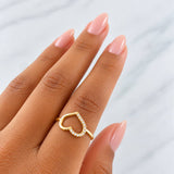 Anillo Corazon 1.35g / T7 1/2 Oro Amarillo 18K