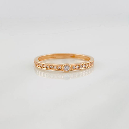 Anillo Bisel 1.2g / T6 Oro Rosa 18K