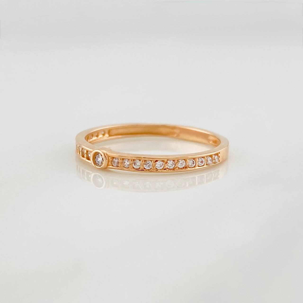Anillo Bisel 1.2g / T6 Oro Rosa 18K