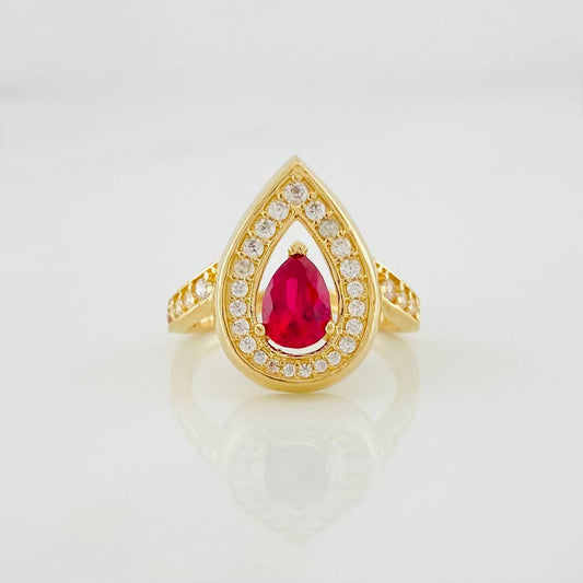 Anillo Halo Gota 4.7g / T6 1/4 Oro Amarillo 18K
