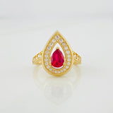 Halo Drop Ring 4.7g / T6 1/4 Yellow Gold 18K
