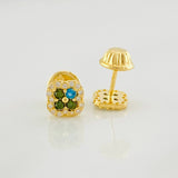 Topos Halo Trébol 0.9g / in / 5.6mm Oro Amarillo 18K